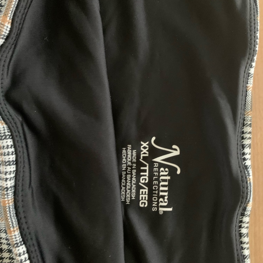 Natural Reflections Women's Plaid Ankle Pants - Black, White, and Brown - Picture 3 of 4